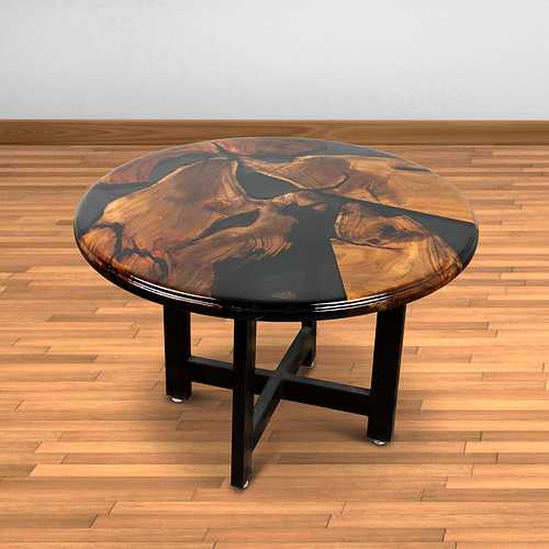 Ebony Elegance Resin Round Table